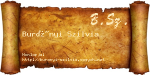 Burányi Szilvia névjegykártya